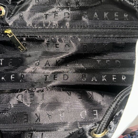 Ted Baker ALLIZZA Woven White Black Floral Faux Leather Drawstring Backpack main image 14